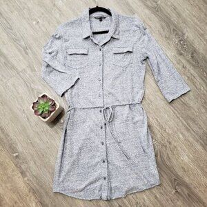 Victoria's Secret Grey Knit Shirt Dress Sz M